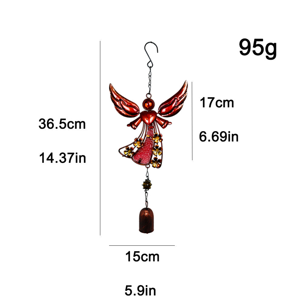 Wholesale Angel Wrought Iron Metal Glass Painted Wind Chime